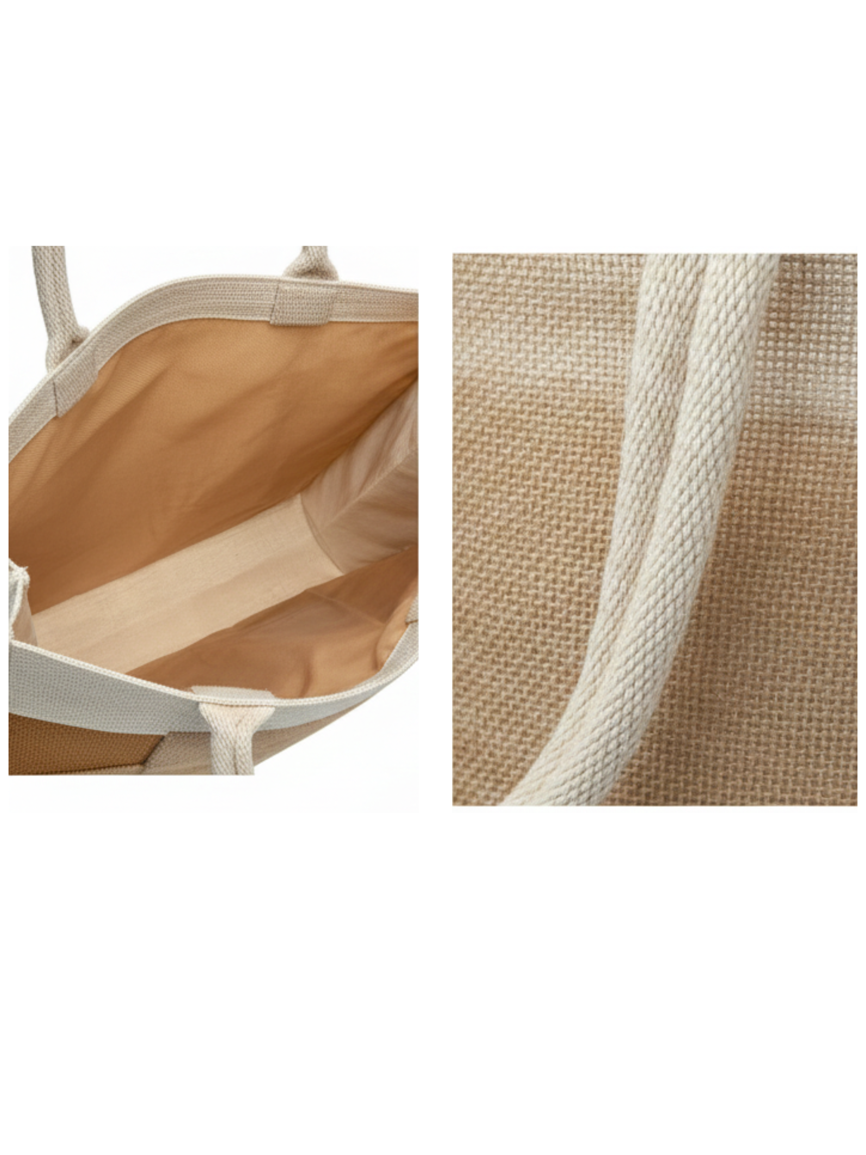 The Harmony Tote – Two-Tone Jute Bag with Front Pocket