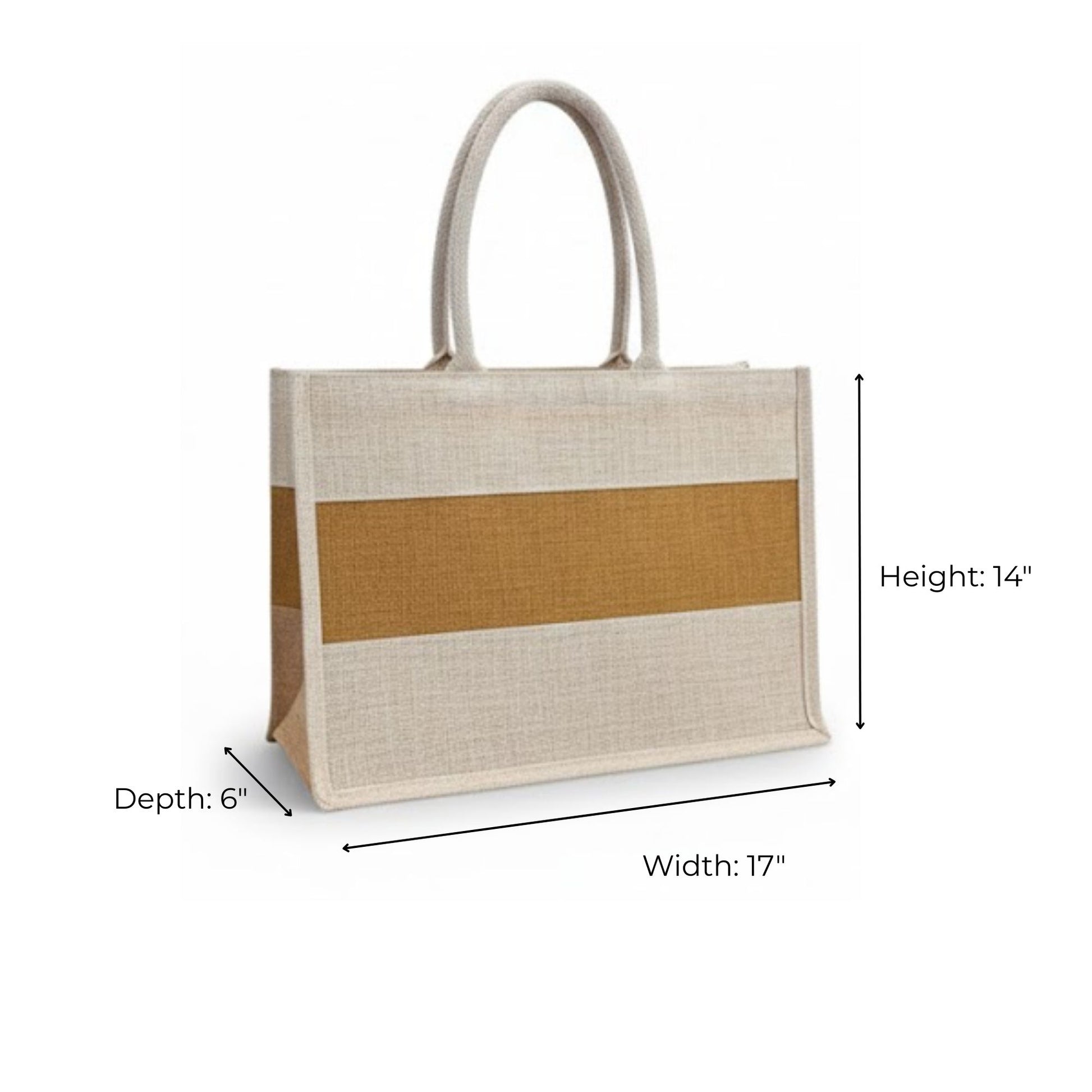 The Harmony Tote – Two-Tone Jute Bag with Front Pocket
